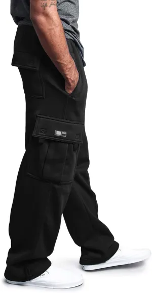 Men Cargo Combat Work Pant Yoga Jogger Summer Soft Sweat Pants Loose Open Hem Elastic Waist Lounge Pants