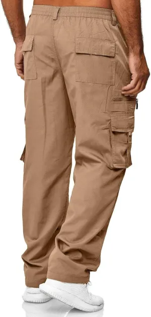 Men Cargo Pants Casual Cotton Stretch Elasticated Waist Pant Sweatpants Joggers Running Workout Jogger Bottoms
