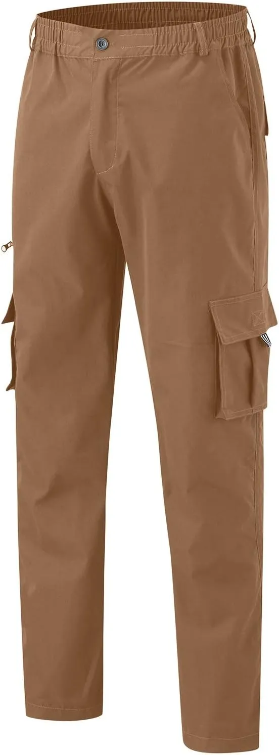 Men Cargo Pants Casual Cotton Stretch Elasticated Waist Pant Sweatpants Joggers Running Workout Jogger Bottoms