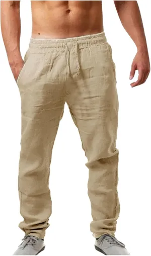 Men Pants Casual Leisure Joggers Sport Sweatpants Open Hem Elasticated Waist Combat Work Pant
