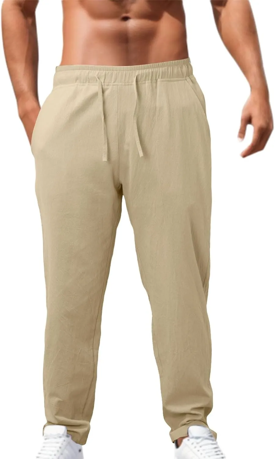 Men Pants Casual Leisure Joggers Sport Sweatpants Open Hem Elasticated Waist Combat Work Pant