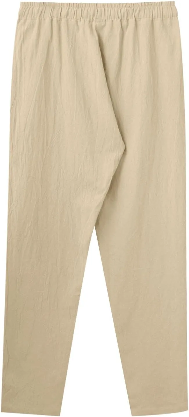 Men Pants Casual Leisure Joggers Sport Sweatpants Open Hem Elasticated Waist Combat Work Pant
