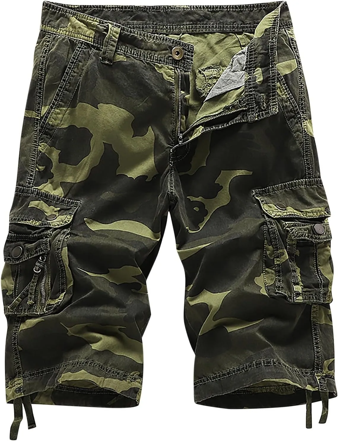 Men's Camo Cargo Shorts with Multi Pockets Fashionable Casual Workwear Shorts Summer Tactical Short Pants