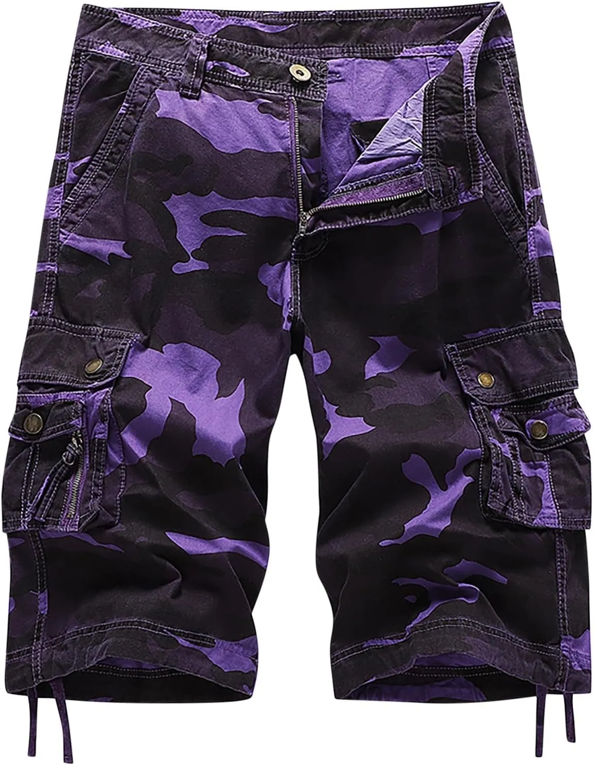Men's Camo Cargo Shorts with Multi Pockets Fashionable Casual Workwear Shorts Summer Tactical Short Pants