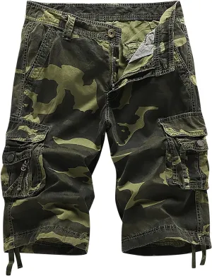 Men's Camo Cargo Shorts with Multi Pockets Fashionable Casual Workwear Shorts Summer Tactical Short Pants