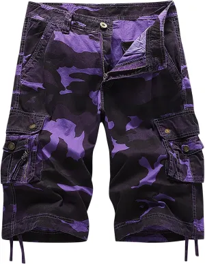 Men's Camo Cargo Shorts with Multi Pockets Fashionable Casual Workwear Shorts Summer Tactical Short Pants