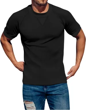 Men's Cotton Linen Polo Shirt Striped Henley Shirt Short Sleeve Casual Beach T-Shirts with Pocket 2025 Summer