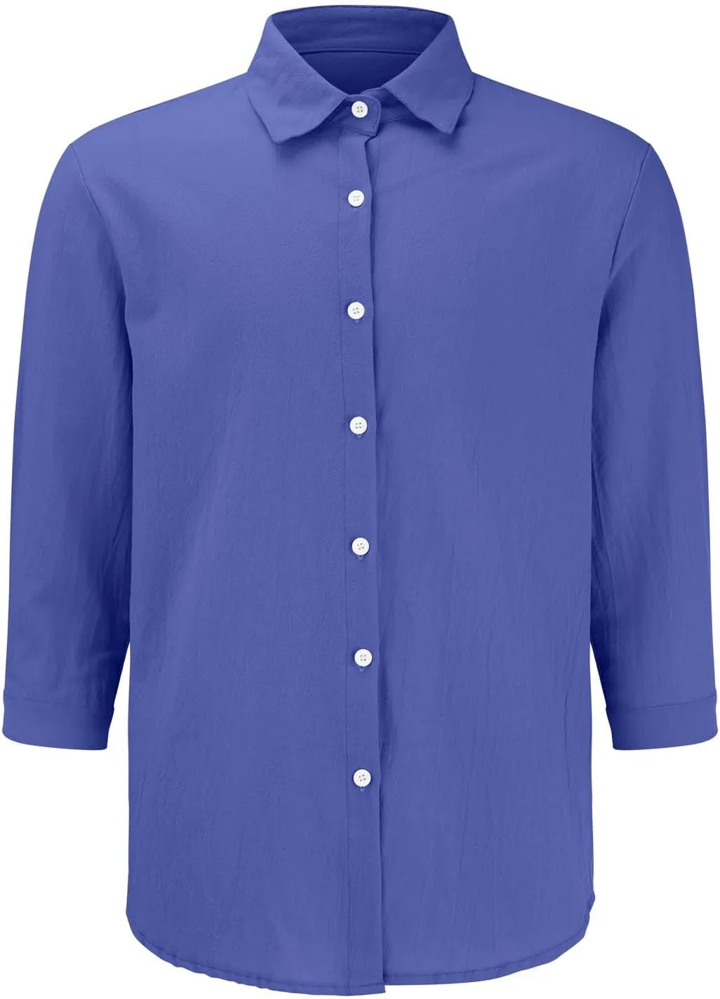 Men's Cotton Linen Shirts Summer Casual Button Down Long Sleeve Shirt Lightweight Loose Turn Down Collar Blouses