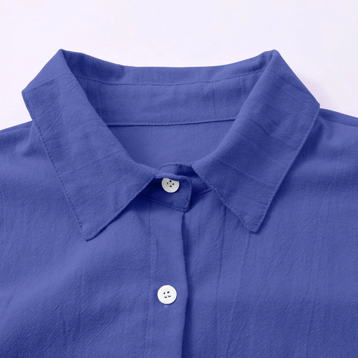 Men's Cotton Linen Shirts Summer Casual Button Down Long Sleeve Shirt Lightweight Loose Turn Down Collar Blouses