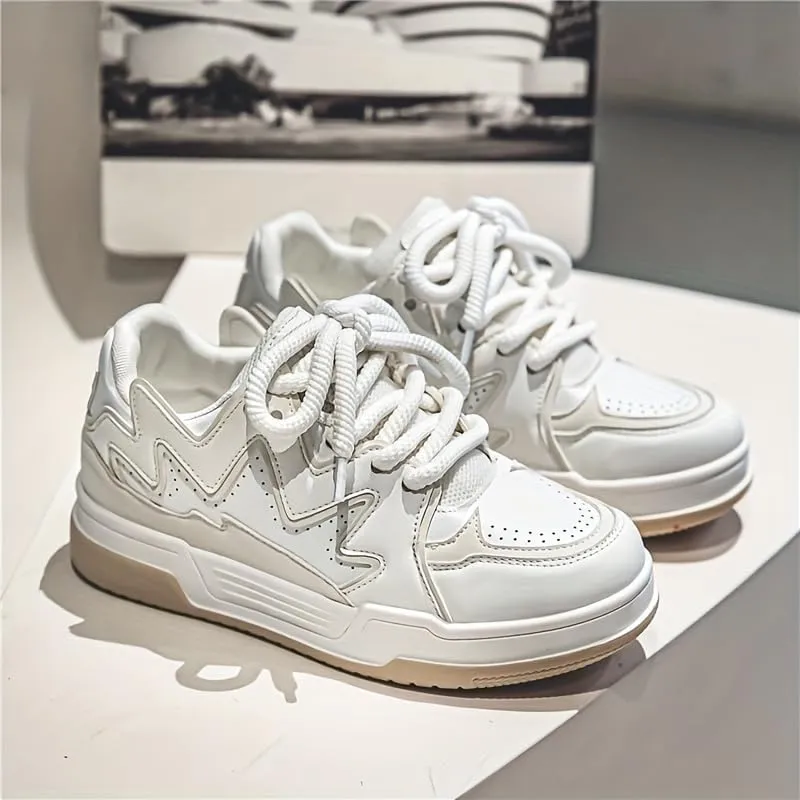 Men's Fashion Sneakers Trendy Low Top Skate Shoes, Colorblock Low Top Flat Sneakers, All-Match Fashion Outdoor Trainers