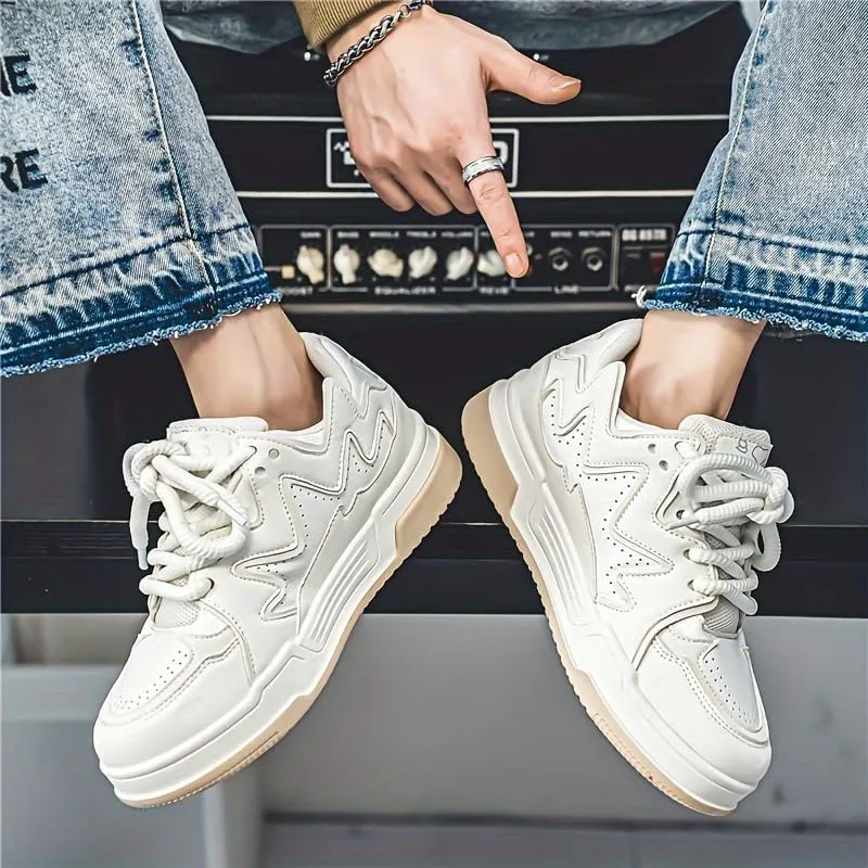 Men's Fashion Sneakers Trendy Low Top Skate Shoes, Colorblock Low Top Flat Sneakers, All-Match Fashion Outdoor Trainers
