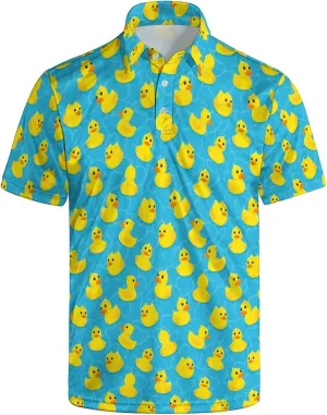 Mens Golf Shirt Funny Polo Shirts Short Sleeve Golf Polo Shirts Gifts Print Shirts