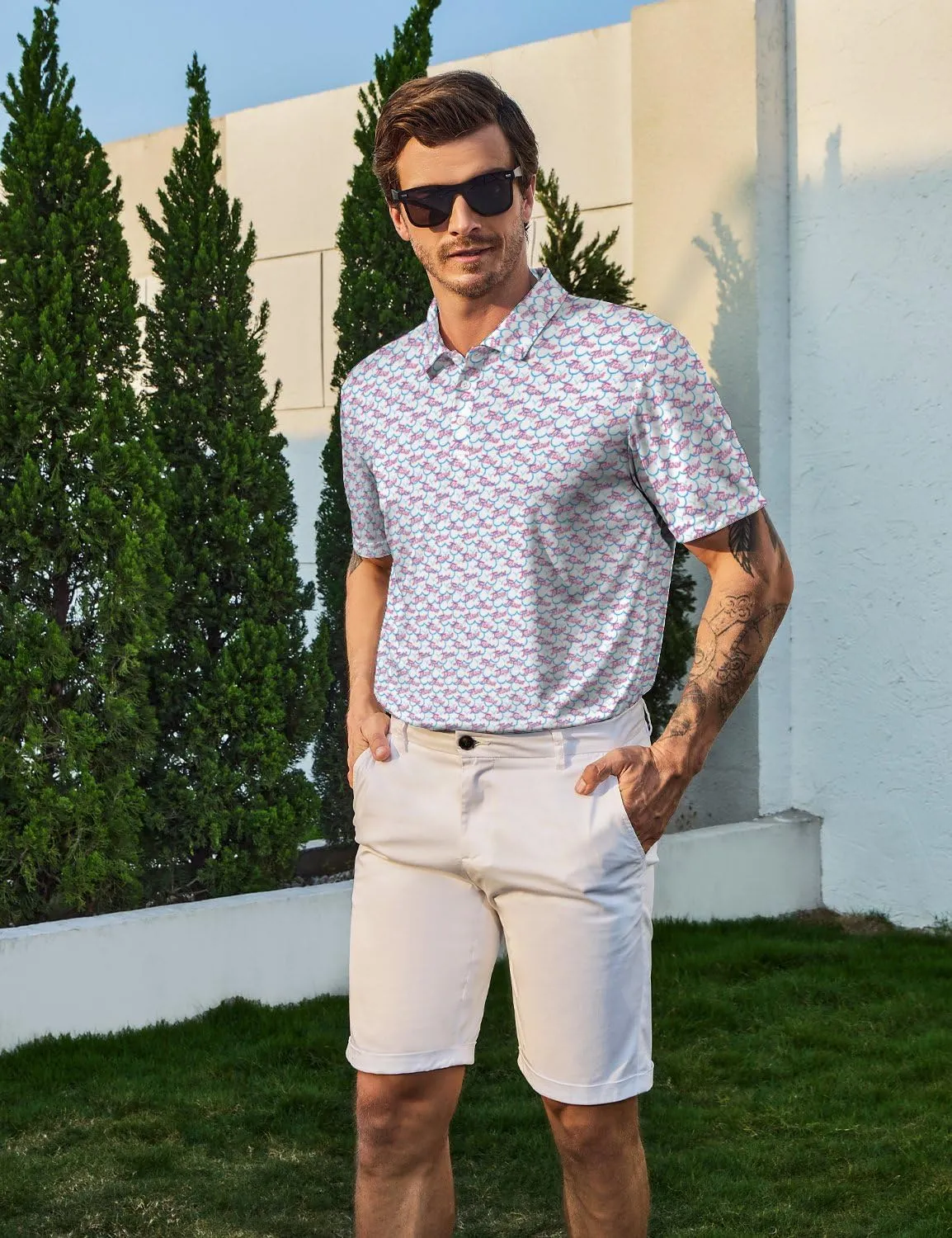 Mens Golf Shirts Golf Polo Shirts for Men Short Sleeve Polo Shirts Golf Gifts