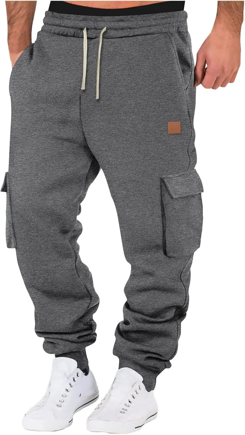 Men's Lightweight Jogging Pant Pull-On Work Joggers Baggy Sports Casual Sweatpants Yoga Long Pants