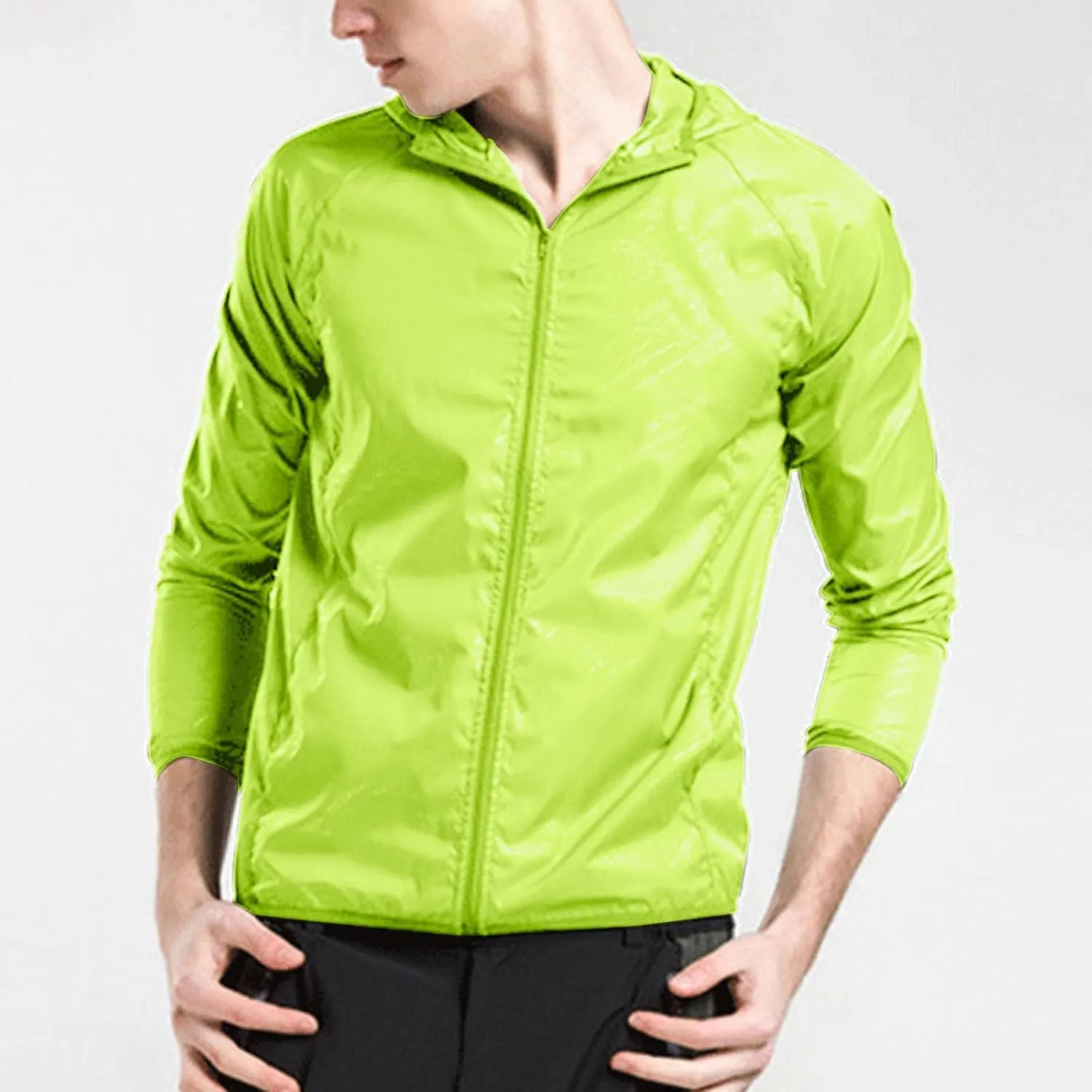 Men's Outdoor Ice Silk Yarn Sunscreen Clothing Men's Tshirts Heavyweight Cotton Crewneck Tee Tall Sizes Short