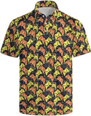 Mens Polo Shirts Funny Golf Shirts for Men Quick-Dry Performance Hawaiian Polo Shirts for Men Print Short Sleeve Shirts