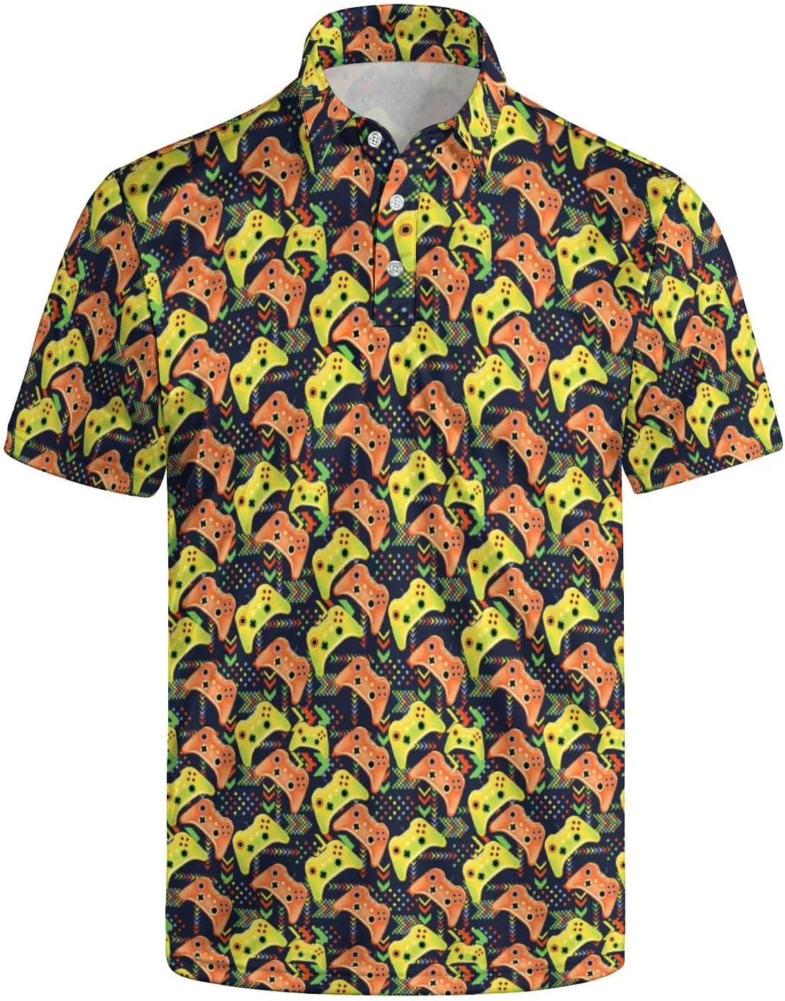 Mens Polo Shirts Funny Golf Shirts for Men Quick-Dry Performance Hawaiian Polo Shirts for Men Print Short Sleeve Shirts