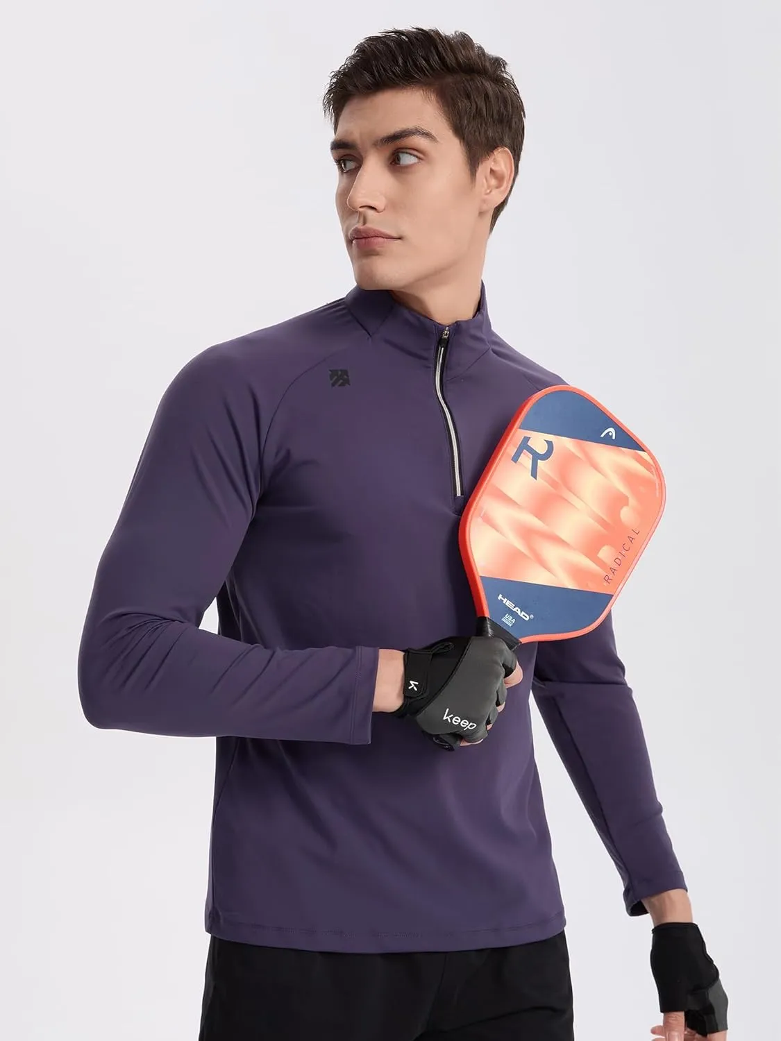 Mens Quarter Zip Pullover Lightweight Moisture Wicking Quick Dry Hiking Workout Running Golf Shirts for Men