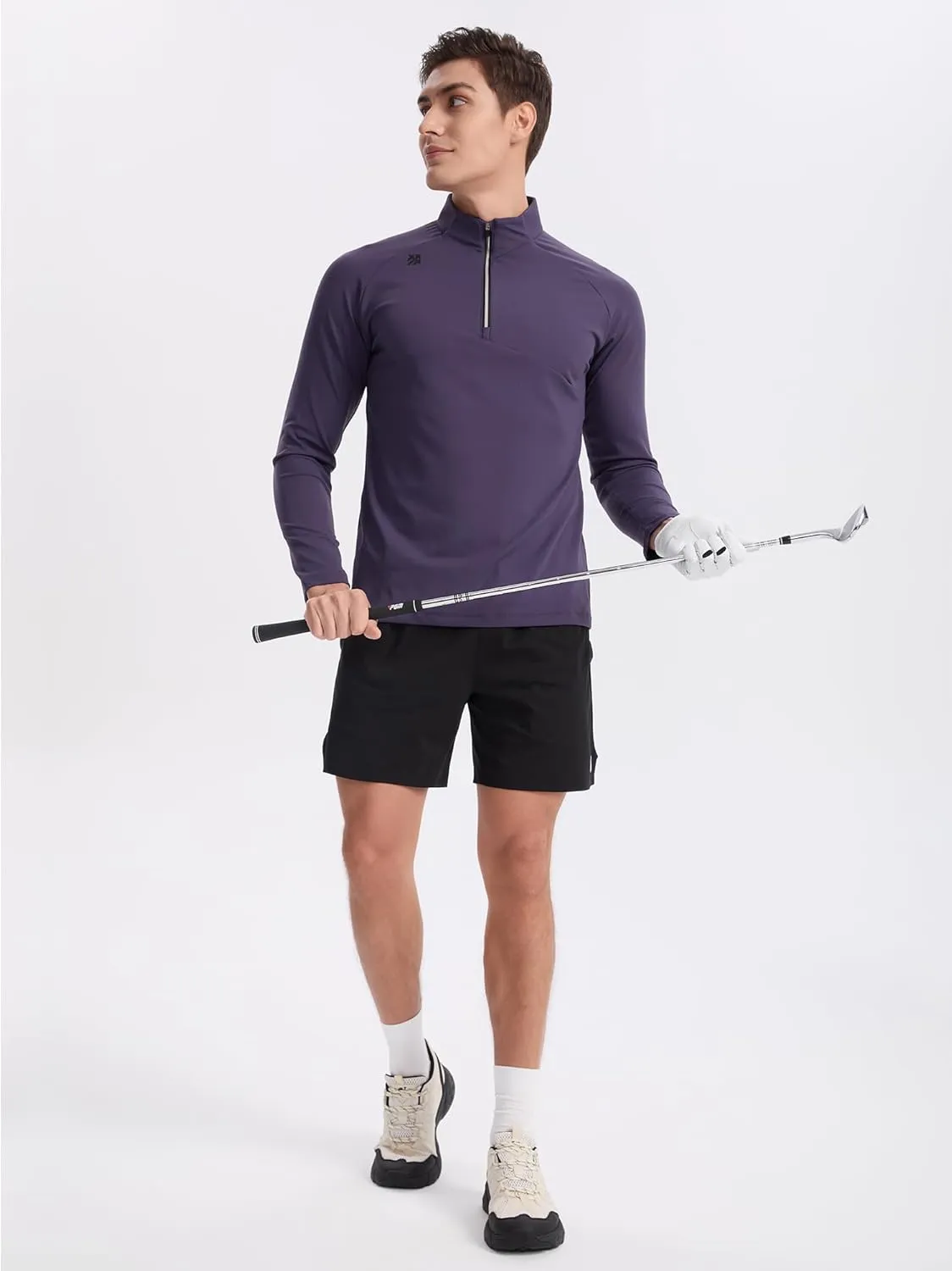 Mens Quarter Zip Pullover Lightweight Moisture Wicking Quick Dry Hiking Workout Running Golf Shirts for Men