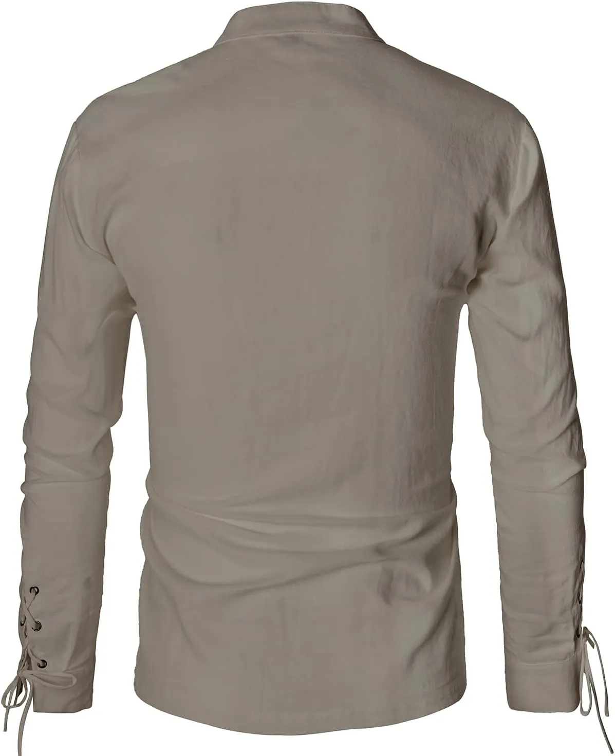 Men's Renaissance Long Sleeved Shirt Pirate Medieval Cotton Shirt Hippie lace up top Halloween Costume