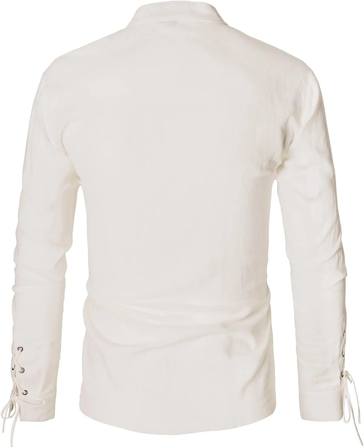 Men's Renaissance Long Sleeved Shirt Pirate Medieval Cotton Shirt Hippie lace up top Halloween Costume