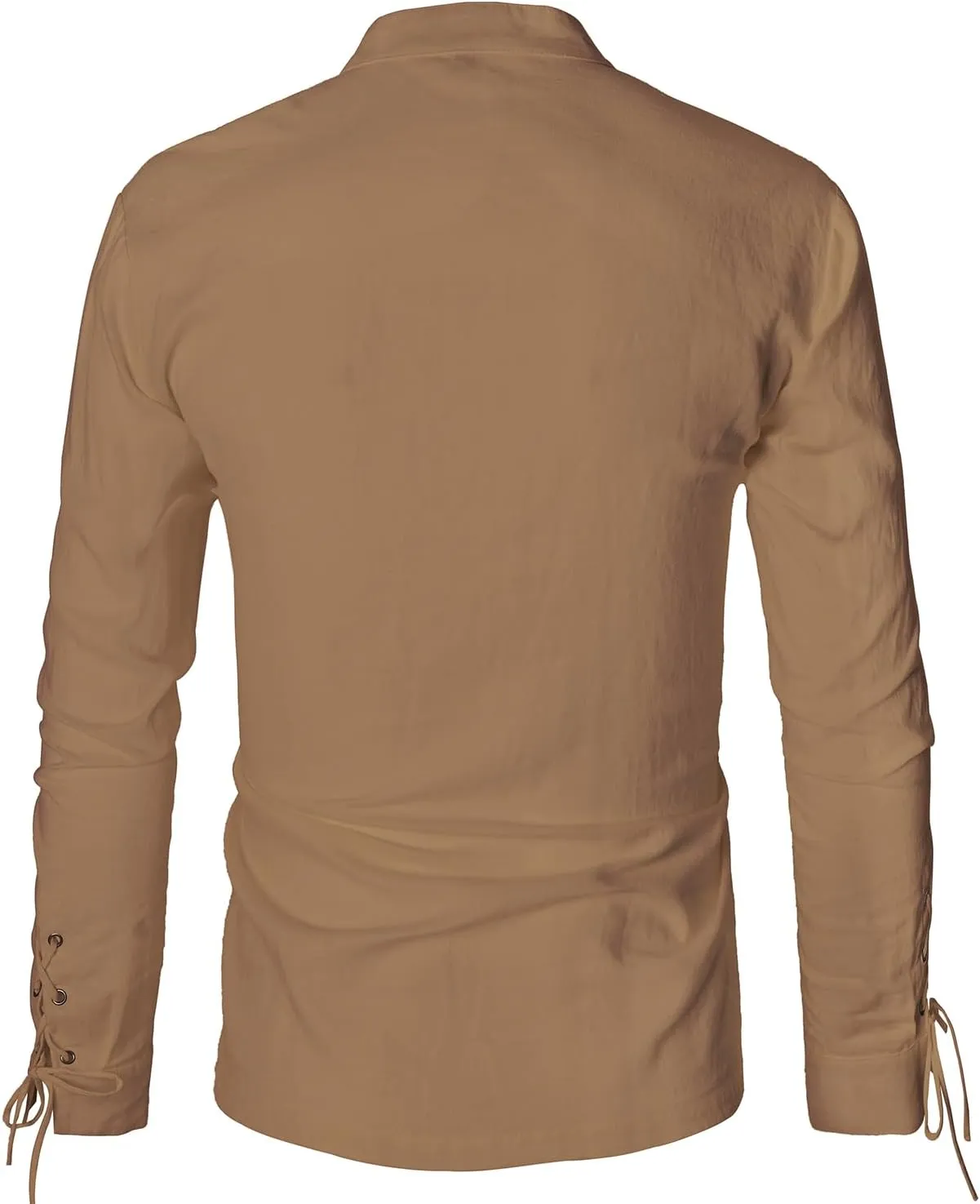Men's Renaissance Long Sleeved Shirt Pirate Medieval Cotton Shirt Hippie lace up top Halloween Costume