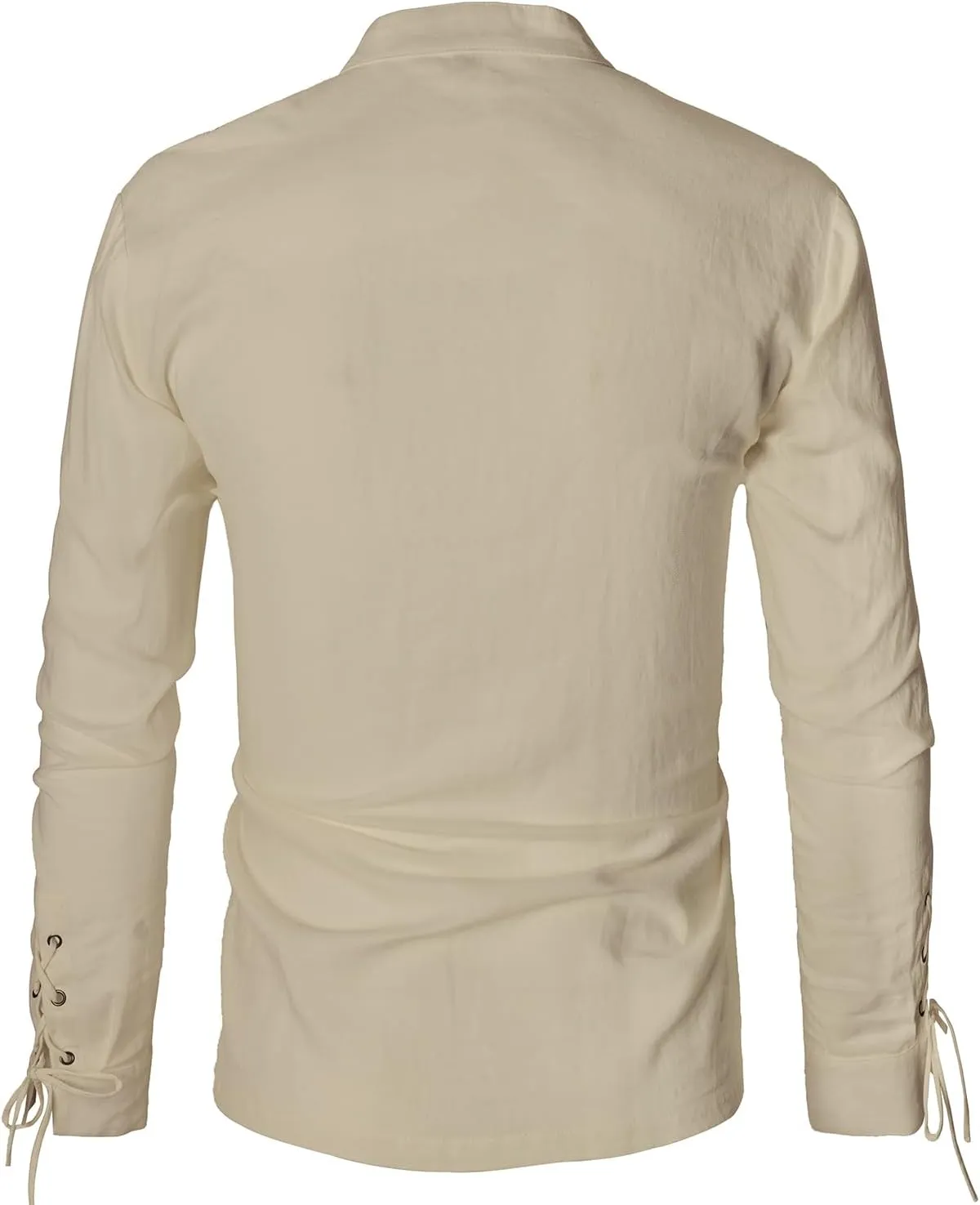 Men's Renaissance Long Sleeved Shirt Pirate Medieval Cotton Shirt Hippie lace up top Halloween Costume