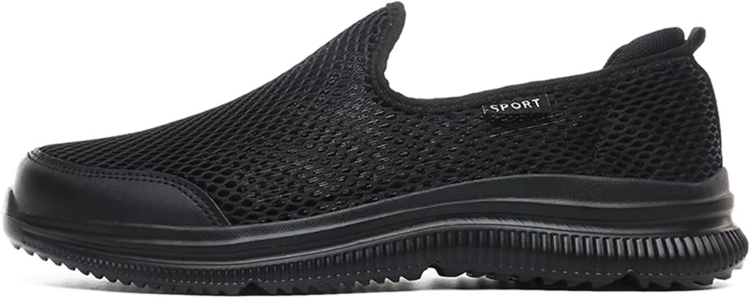 Men's Running Shoes Comfortable Lightweight Breathable Walking Sneakers Mesh Casual Slip On Sports Shoes