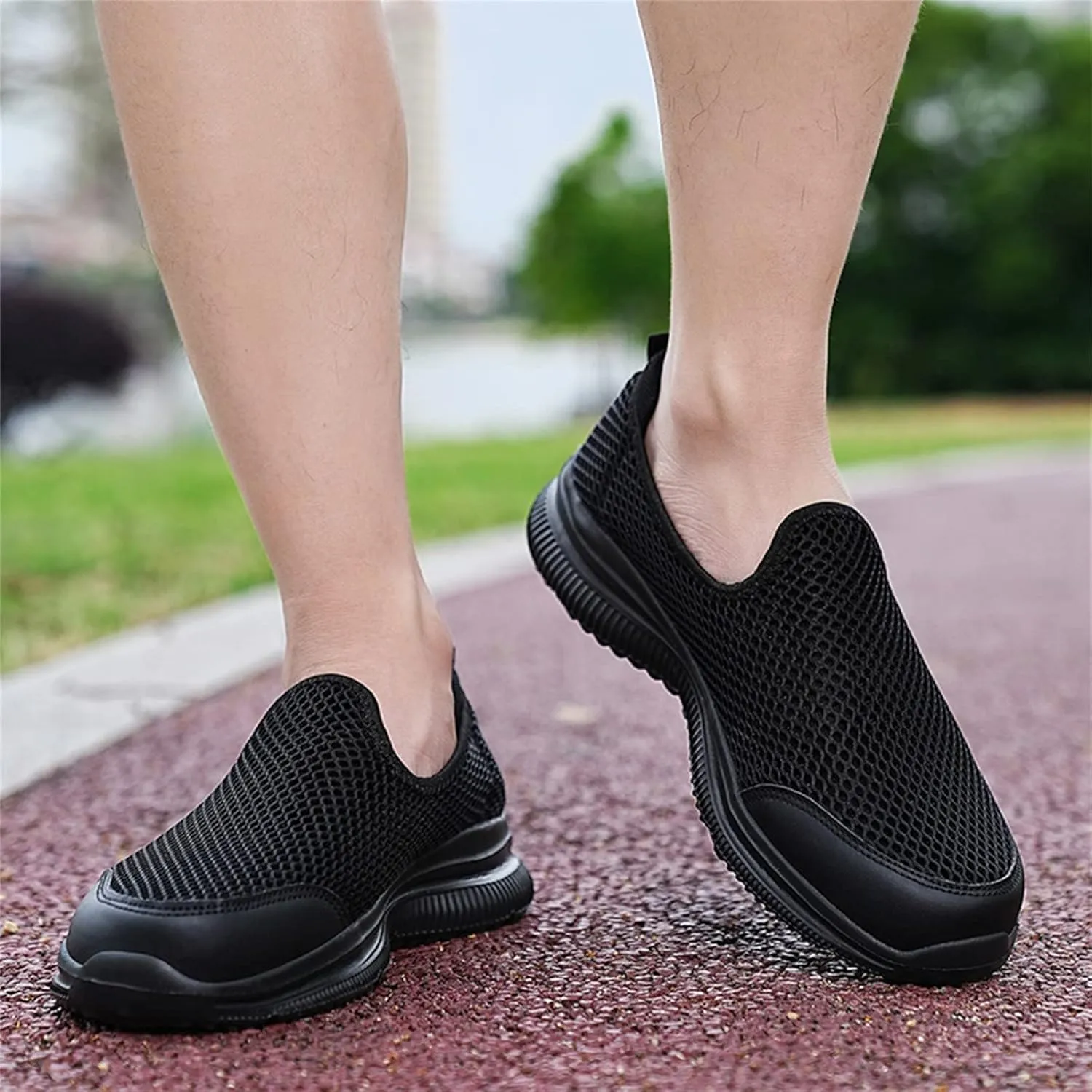 Men's Running Shoes Comfortable Lightweight Breathable Walking Sneakers Mesh Casual Slip On Sports Shoes