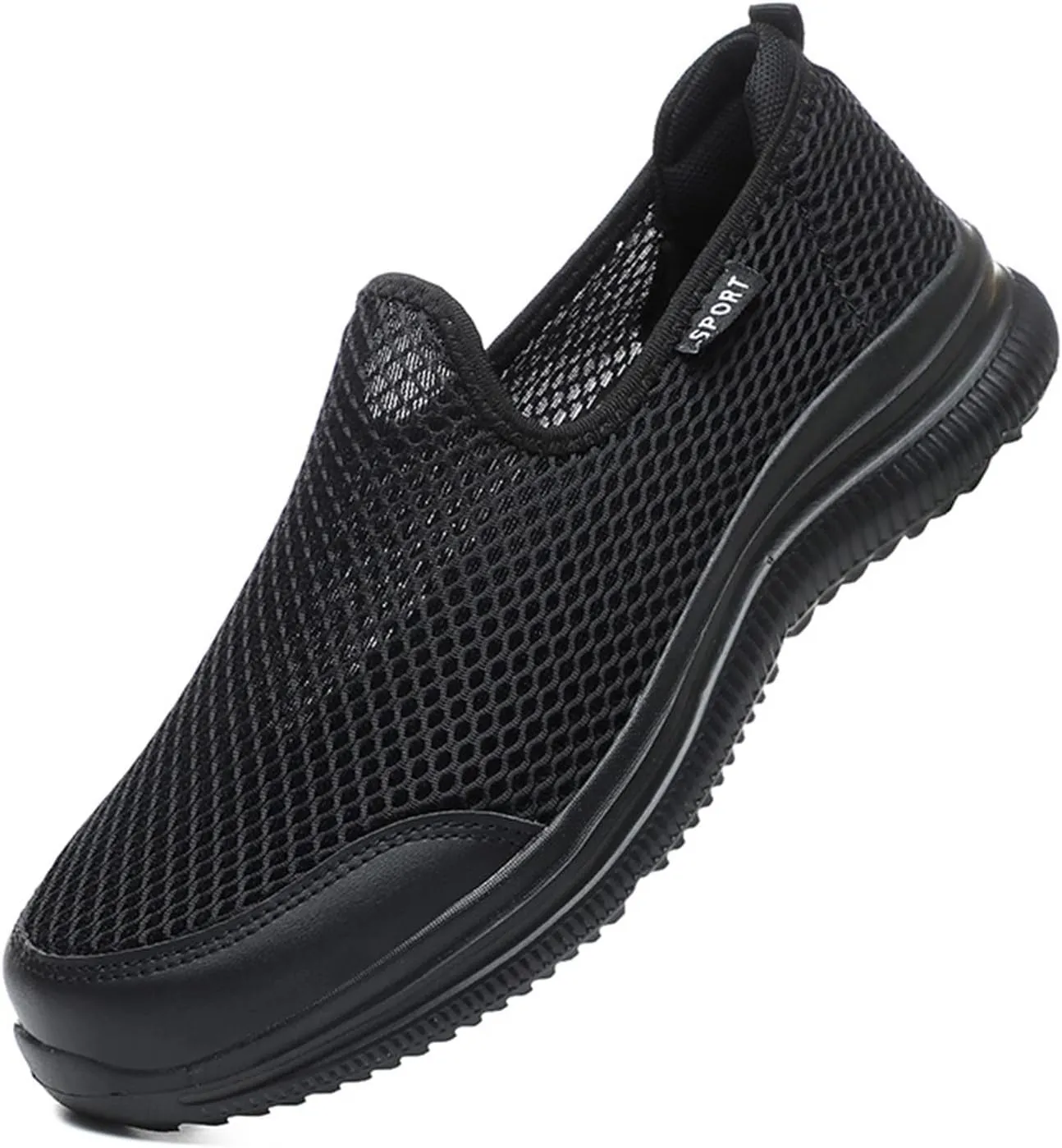 Men's Running Shoes Comfortable Lightweight Breathable Walking Sneakers Mesh Casual Slip On Sports Shoes