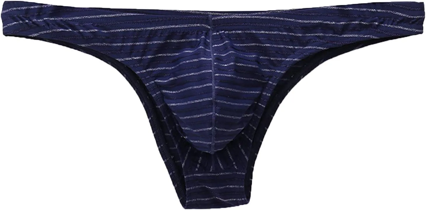 Men's Sexy Briefs Breathable Comfort Thong Underwear Front Pouch Briefs Low Rise Stretch Underpants Bikini Panty