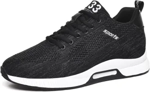 Men's Sneakers Casual Lightweight Breathable Trainers Elevator Shoes with Hidden Lift Heel for Support and