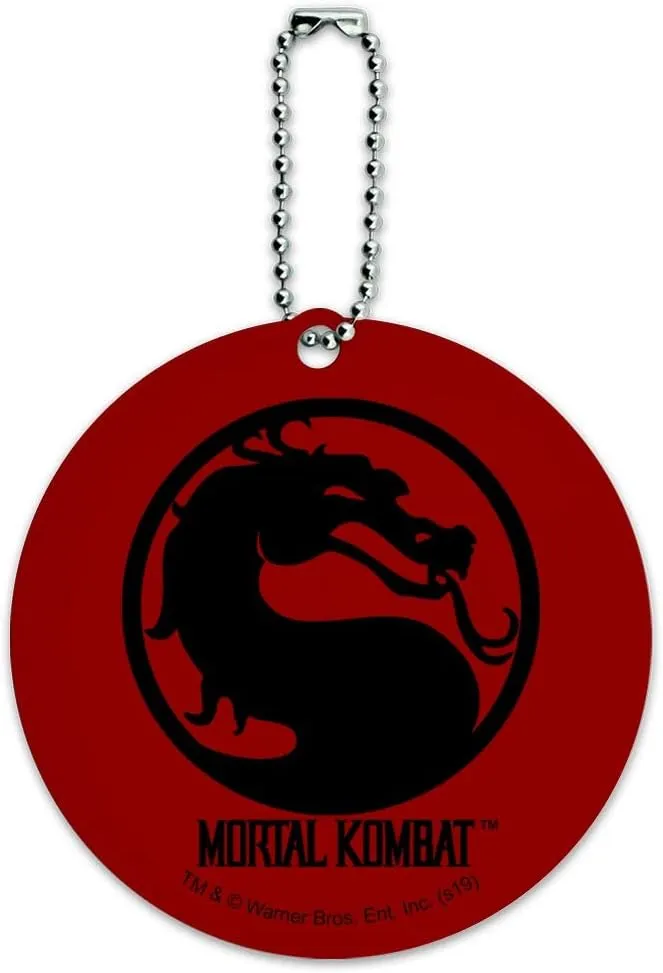 Mortal Kombat Symbol Round Luggage ID Tag Card Suitcase Carry-On