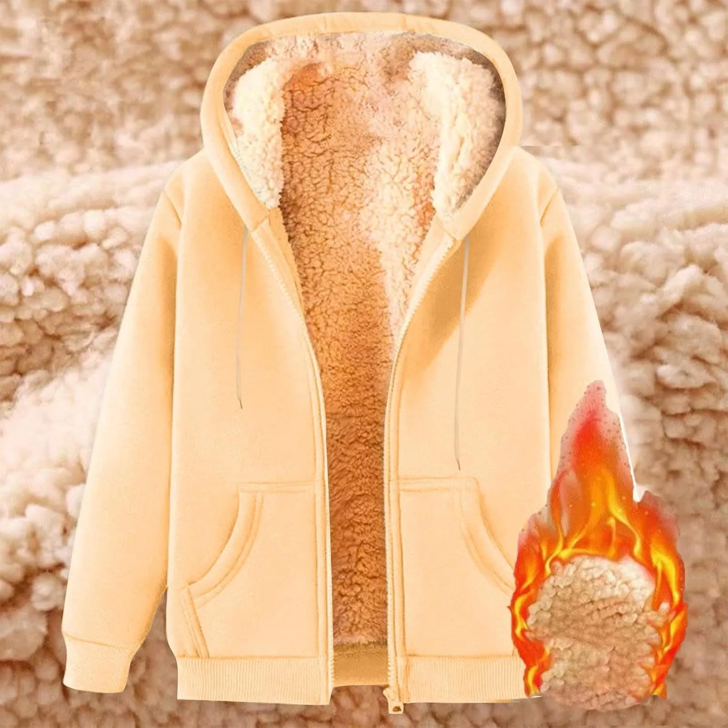 Muscularfit Hoodies for Men Zip Up Design Fleece Lined Shirt Jacket Winter Casual Sherpa Lined Gym Athletic Sweatshirt Pocket