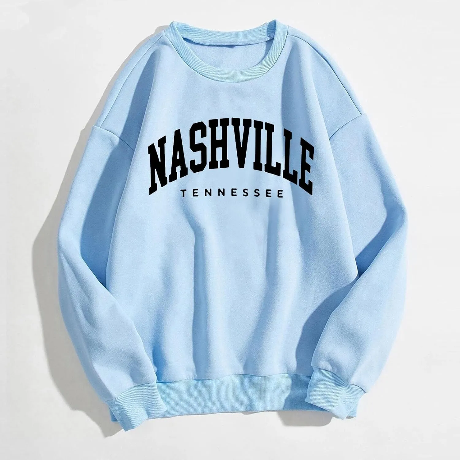 Nashville Print Womens Sweatshirts Trendy Long Sleeve Hoodies Crewneck Pullover Top Fall Fashion Preppy Clothes