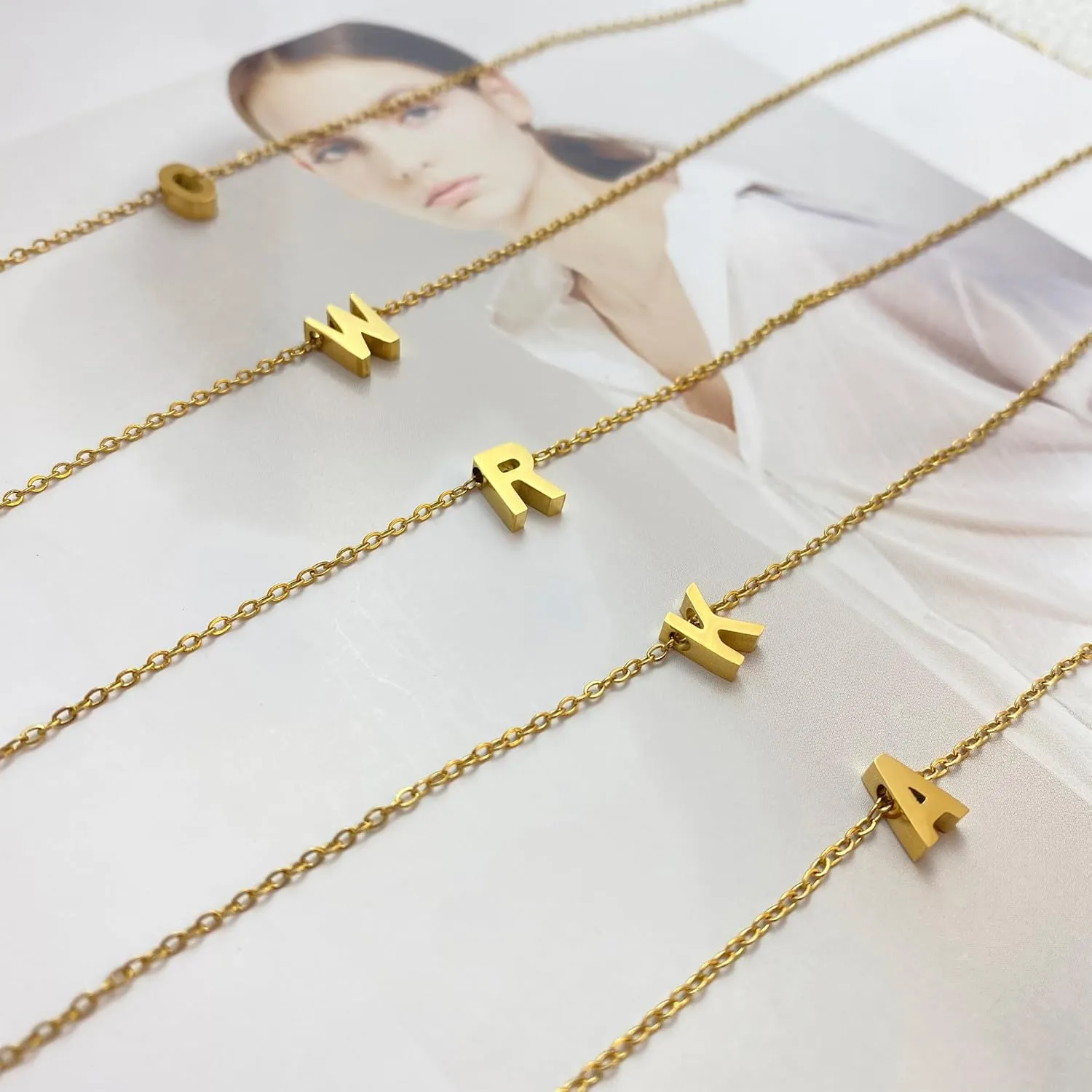 Necklaces For Women Initial Necklaces Letter Necklace Gold Silver Plated A-Z Pendant Titanium Necklace For Women