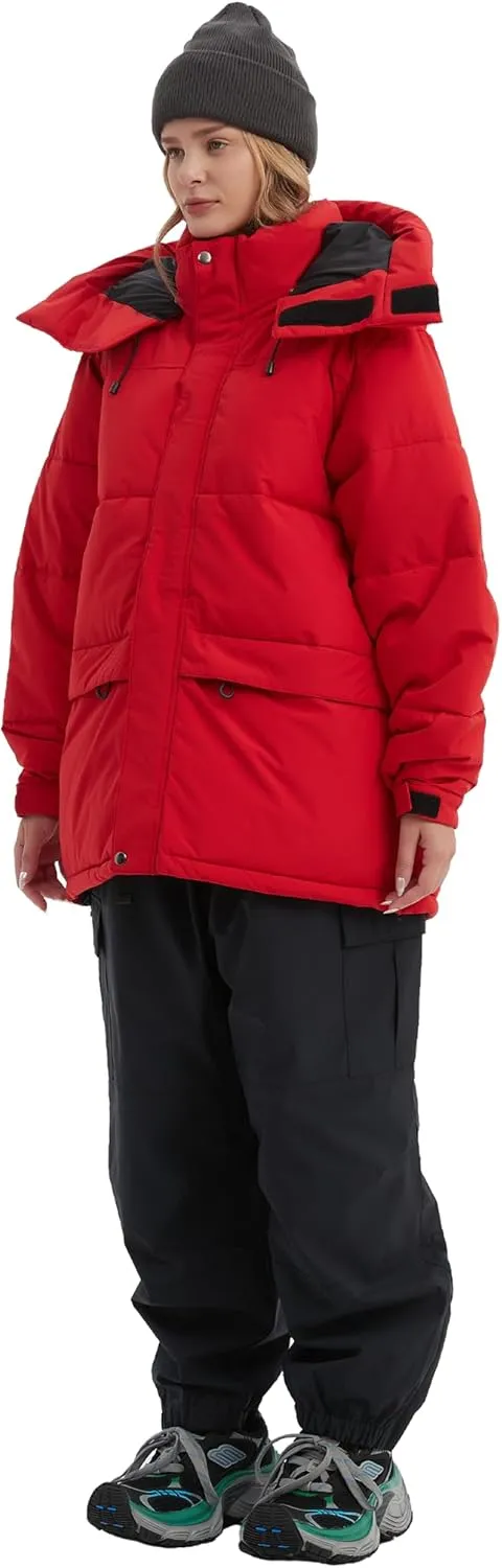 NOMADIKA Oversize Waterproof Ski Jacket Thick Snow Coats with Detachable Hood Winter Skiing Snowboard Jackets for Women Men