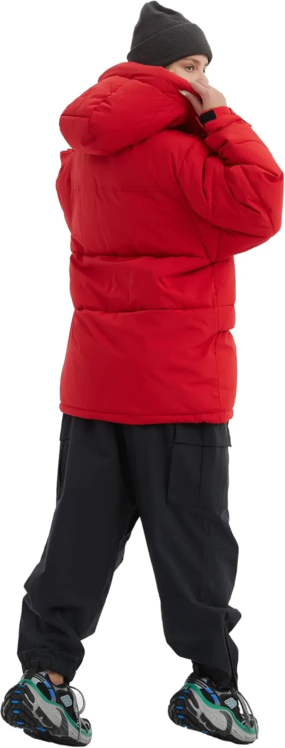 NOMADIKA Oversize Waterproof Ski Jacket Thick Snow Coats with Detachable Hood Winter Skiing Snowboard Jackets for Women Men