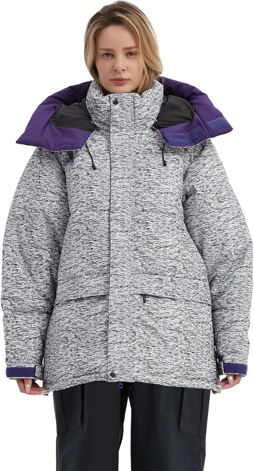 NOMADIKA Oversize Waterproof Ski Jacket Thick Snow Coats with Detachable Hood Winter Skiing Snowboard Jackets for Women Men