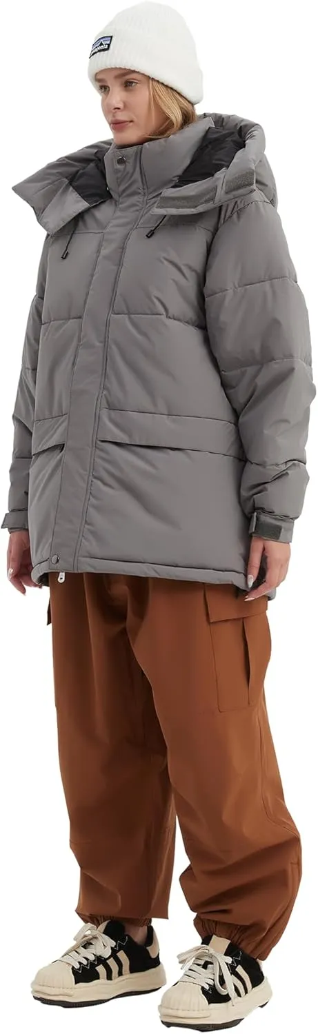 NOMADIKA Oversize Waterproof Ski Jacket Thick Snow Coats with Detachable Hood Winter Skiing Snowboard Jackets for Women Men
