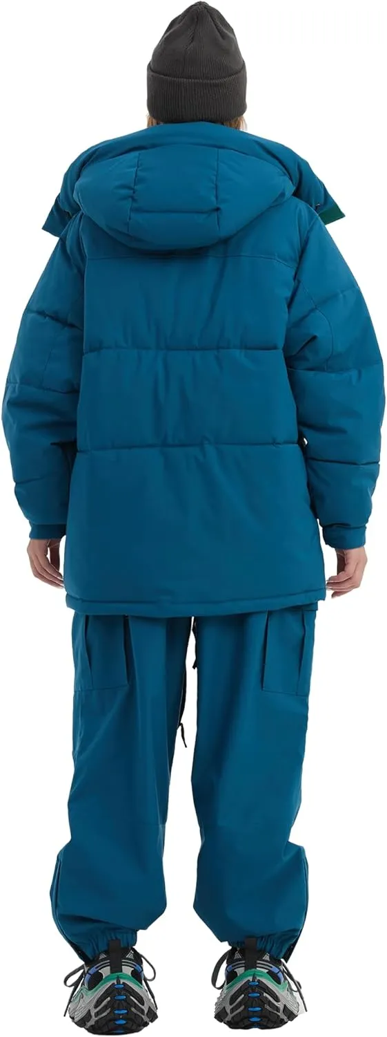 NOMADIKA Oversize Waterproof Ski Jacket Thick Snow Coats with Detachable Hood Winter Skiing Snowboard Jackets for Women Men