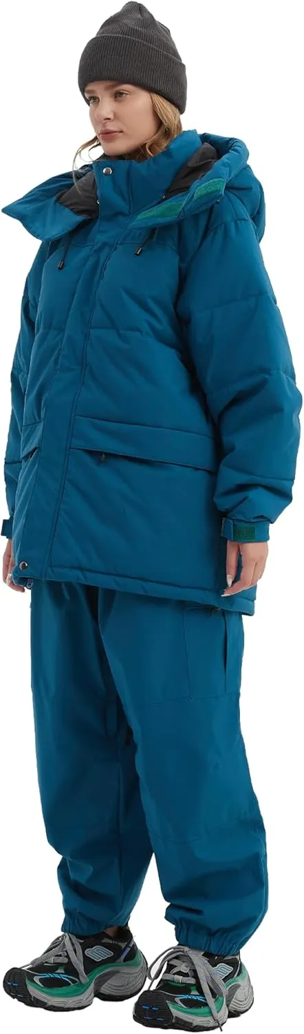 NOMADIKA Oversize Waterproof Ski Jacket Thick Snow Coats with Detachable Hood Winter Skiing Snowboard Jackets for Women Men