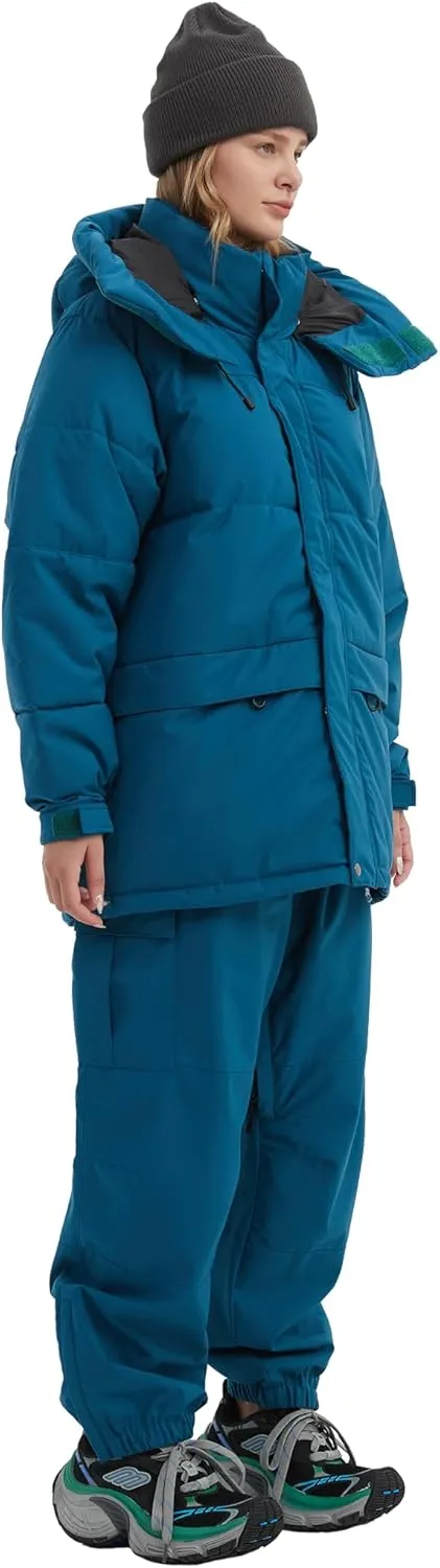 NOMADIKA Oversize Waterproof Ski Jacket Thick Snow Coats with Detachable Hood Winter Skiing Snowboard Jackets for Women Men
