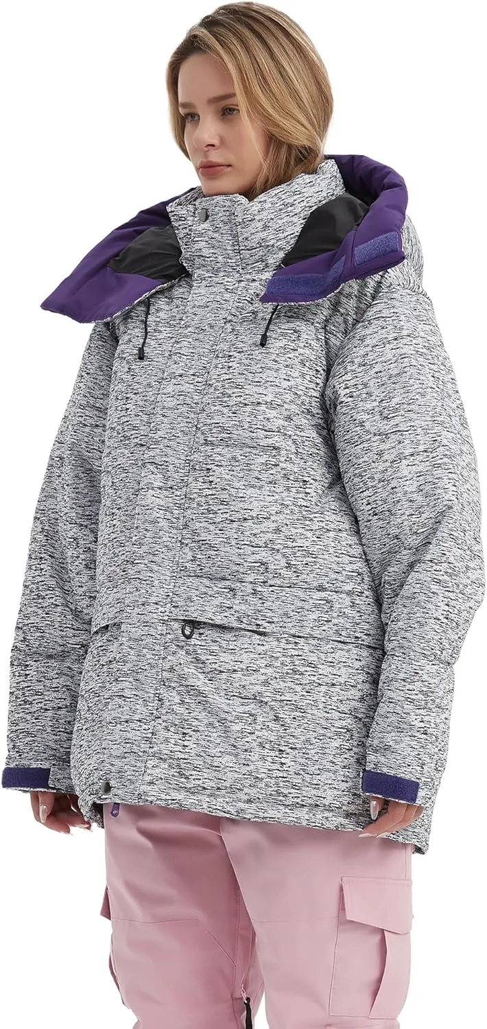 NOMADIKA Oversize Waterproof Ski Jacket Thick Snow Coats with Detachable Hood Winter Skiing Snowboard Jackets for Women Men
