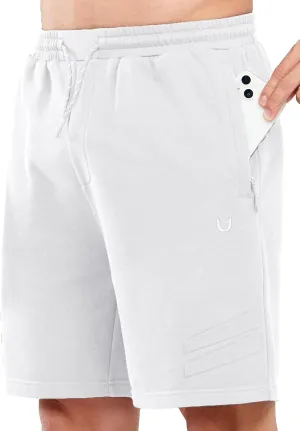 NORTHYARD Men's Athletic Running Shorts Cotton Casual Shorts with Zipper Pockets 7" Workout Gym Sweat Shorts