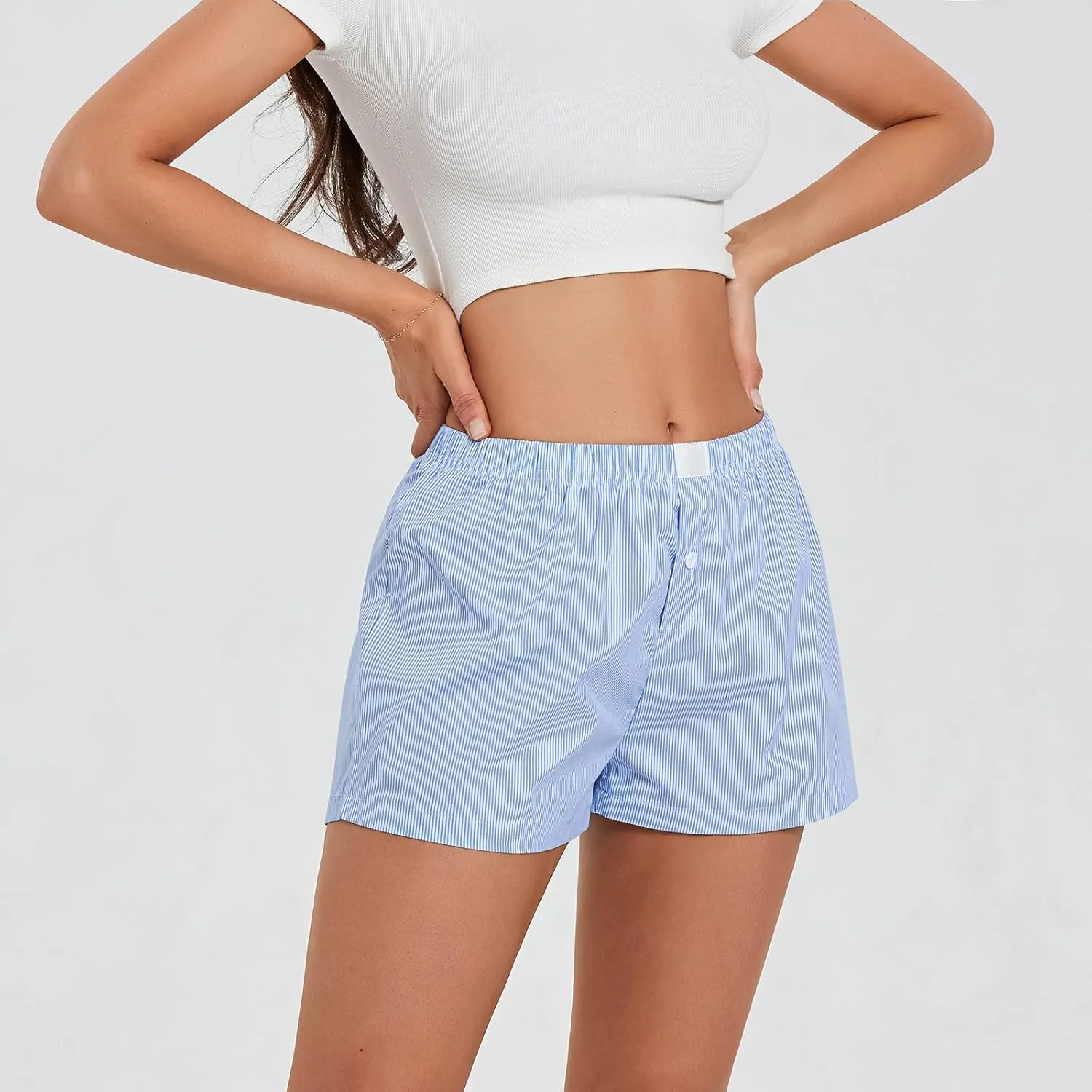 NUFIWI Women Y2k Pajamas Shorts Gingham Cute Pj Short Pants Plaid Lounge Shorts Sleep Bottoms Elastic Boxers Streetwear