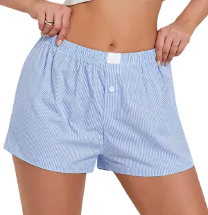 NUFIWI Women Y2k Pajamas Shorts Gingham Cute Pj Short Pants Plaid Lounge Shorts Sleep Bottoms Elastic Boxers Streetwear
