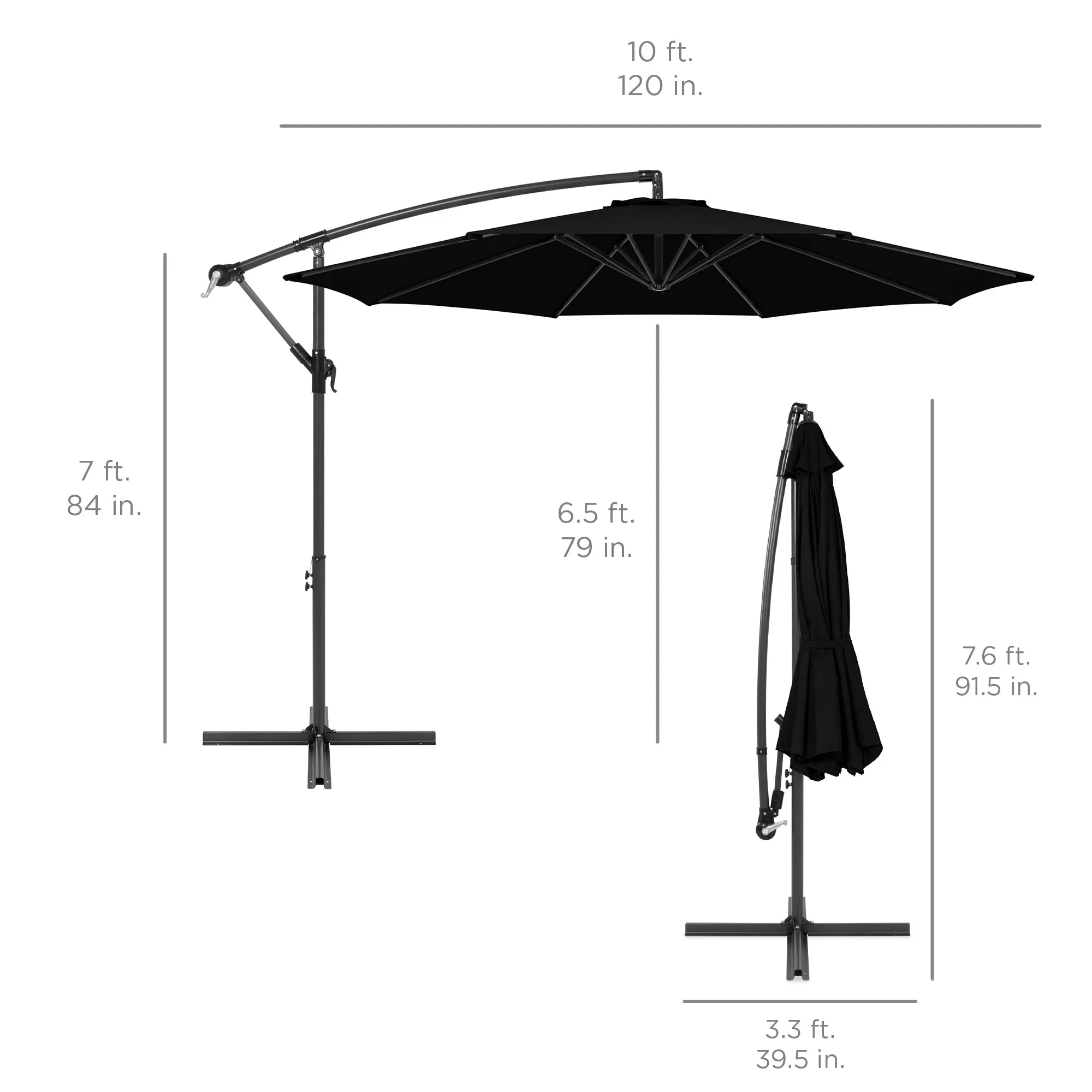 Offset Hanging Patio Umbrella - 10ft