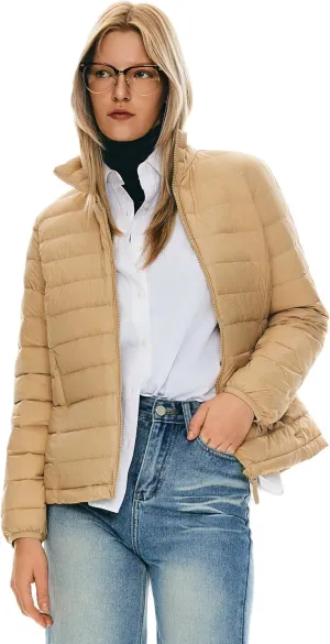 Orolay Women's Lightweight Packable Down Jacket Quilted Puffer Coat with Stand Collar