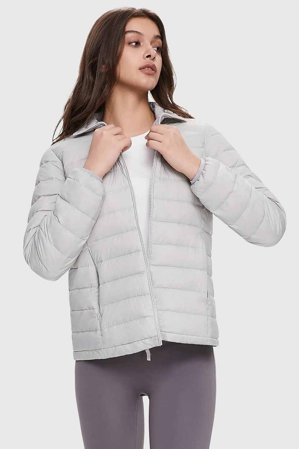 Orolay Women's Lightweight Packable Down Jacket Quilted Puffer Coat with Stand Collar